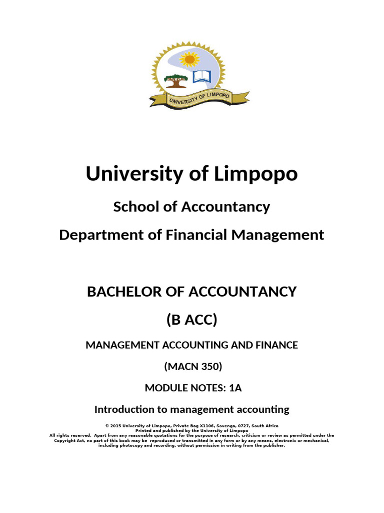 Module 1A Notes (4) | PDF | Management Accounting | Accounting