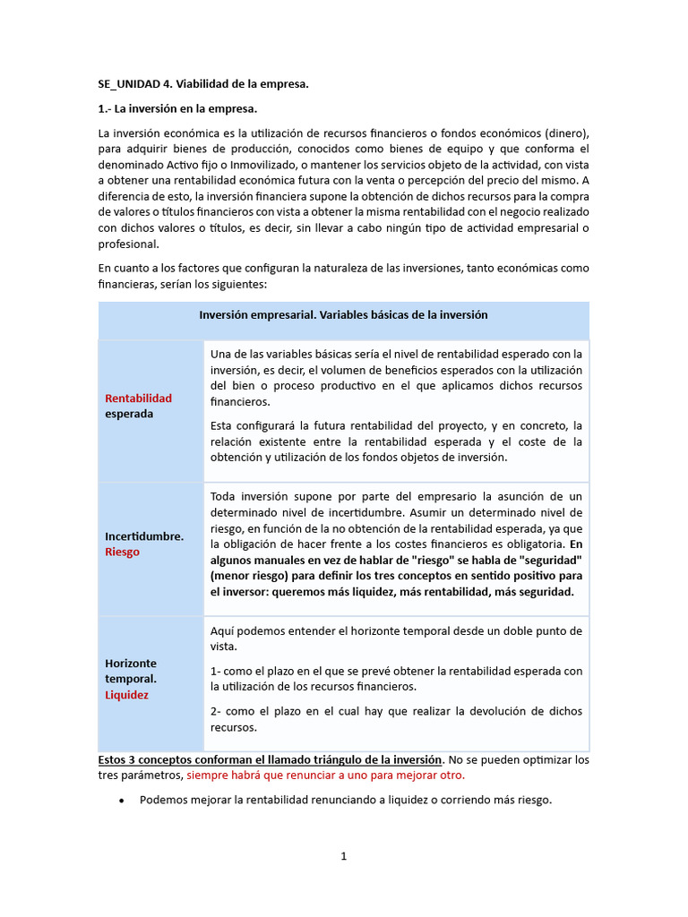 Inversiones Empresariales y Rentabilidad | PDF | Tasa interna de ...