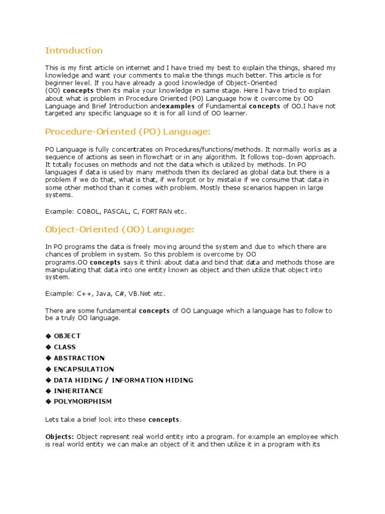 Objects: Object Represent Real World Entity Into A Program. For Example ...