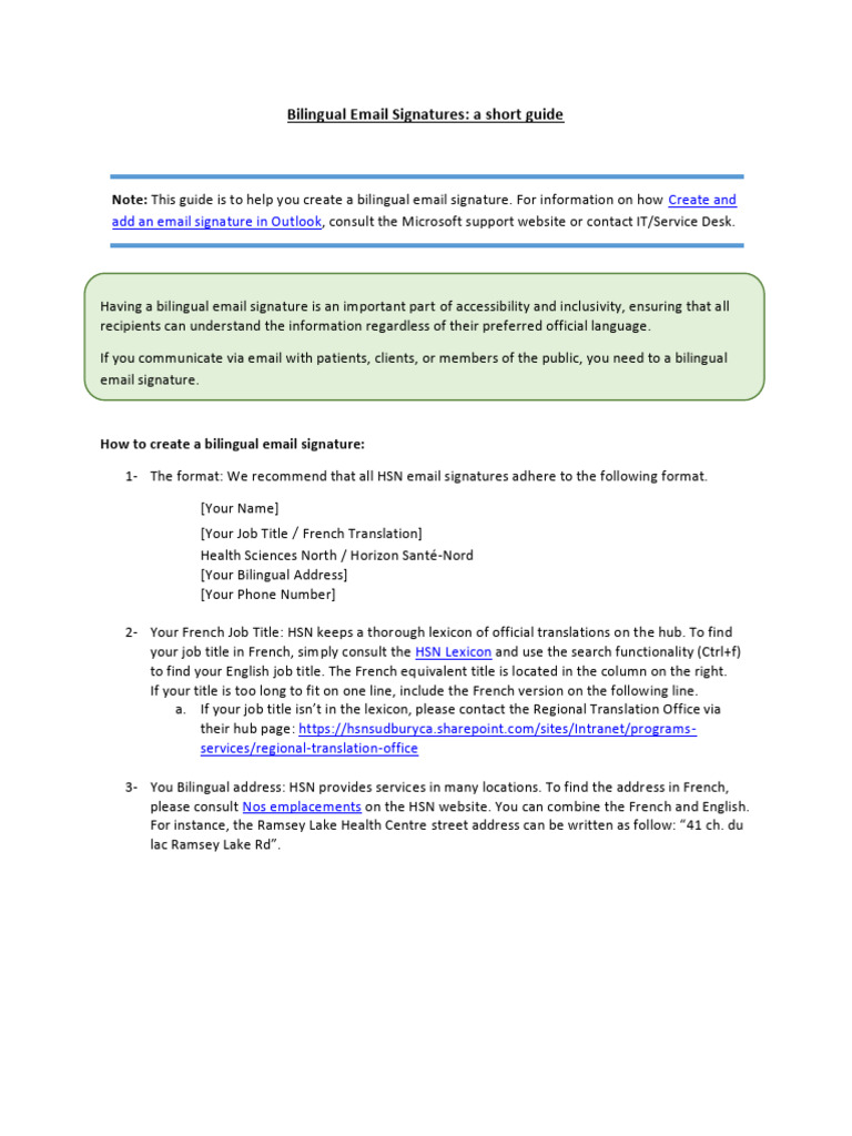 Bilingual Email Signatures | PDF | Computing | Microsoft