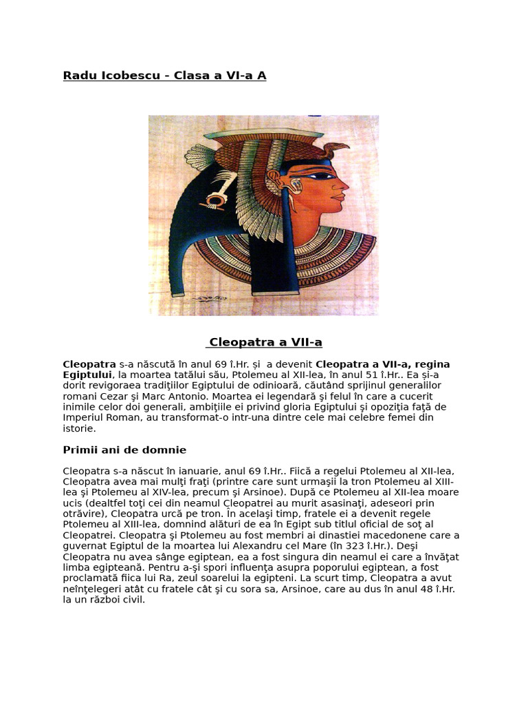 Cleopatra A VII-a | PDF