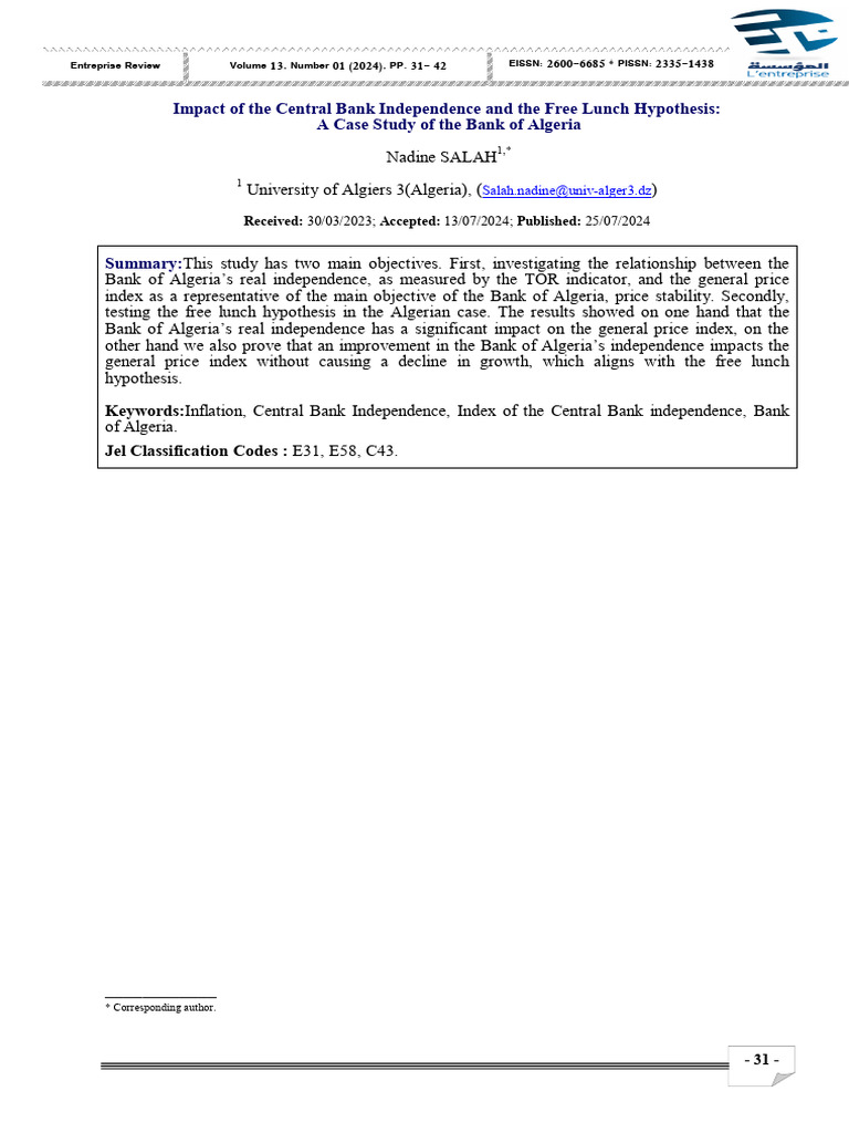 Central Bank Independence & Inflation Impact | PDF | Central Banks ...