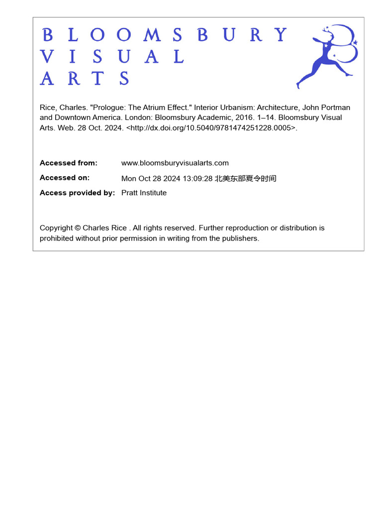 Bloomsbury Visual Arts - Prologue - The Atrium Effect | PDF