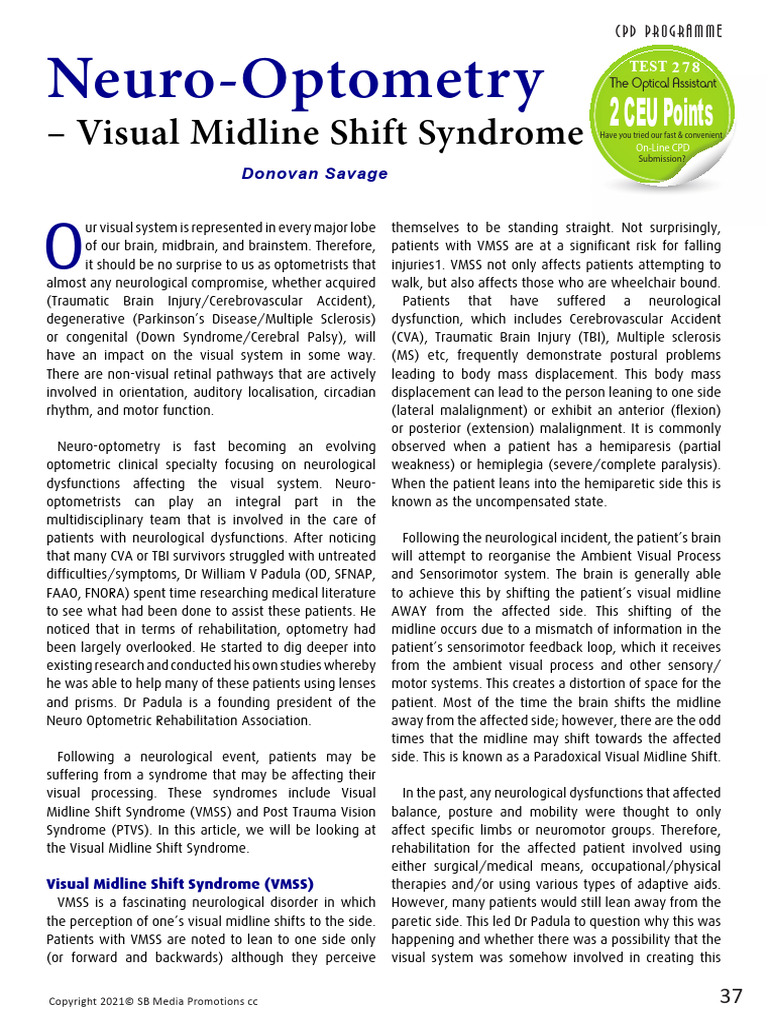 Visual Midline Shift Syndrome | PDF | Anatomical Terms Of Motion ...