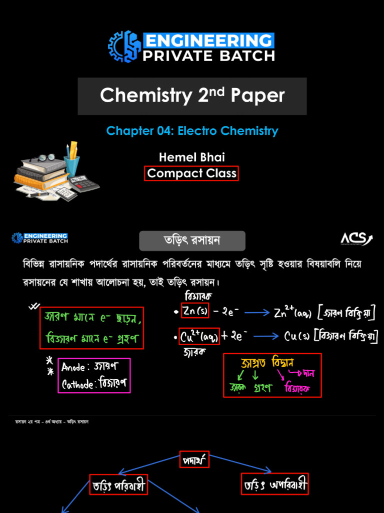 Electro Chemistry Compact Class Lecture Slide | PDF