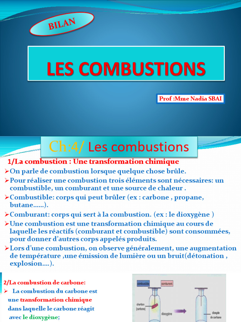 Bilan de la combustion du carbone et butane | PDF | La combustion ...