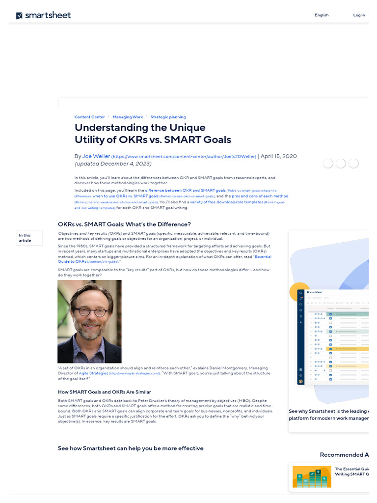 OKRs vs. SMART Goals: Key Differences Explained | PDF | Goal ...