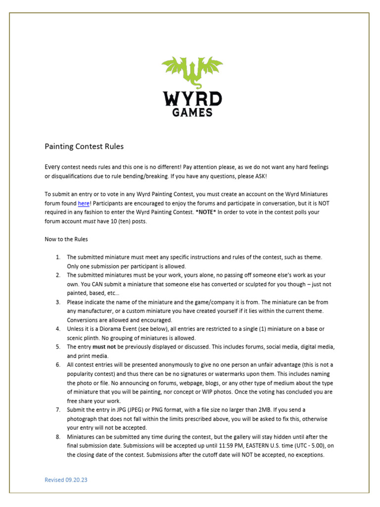 Painting+Contest+Rules+9 20 23 | PDF