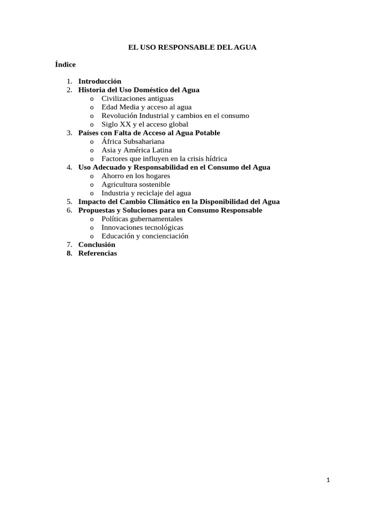 Uso Responsable del Agua: Retos y Soluciones | PDF | Escasez de agua | Agua