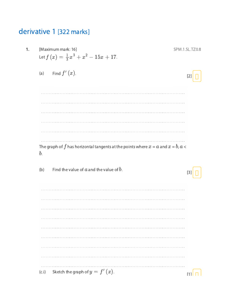 Calculus Problems on Derivatives and Graphs | PDF | Sphere ...