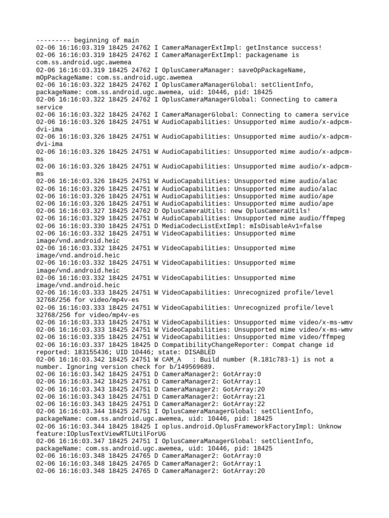 Camera and Audio Log Analysis | PDF | System Software | Software ...