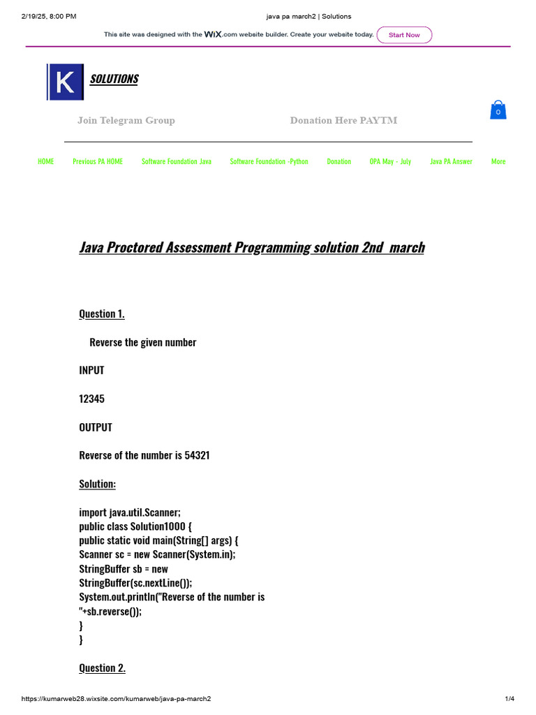 Java Pa March2 - Solutions | PDF | Programming Paradigms | Computing