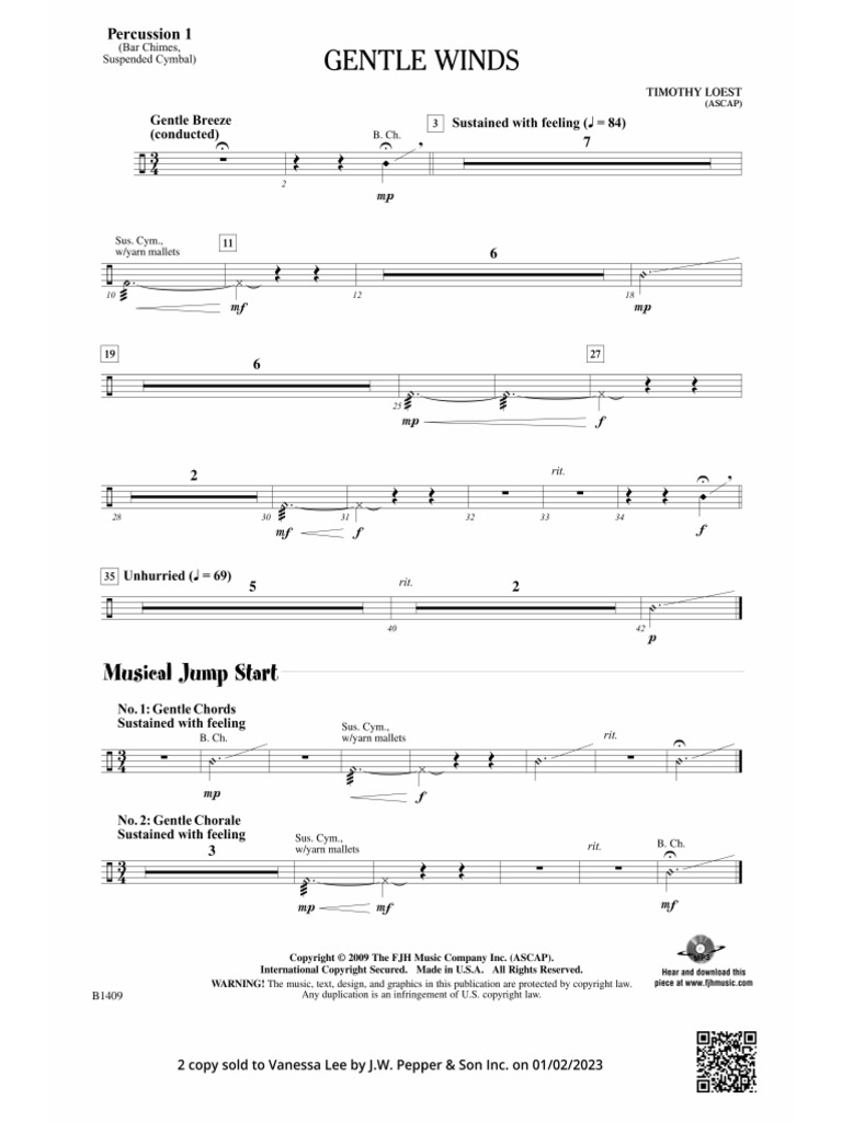 Gentle Winds-Percussion 1 | PDF