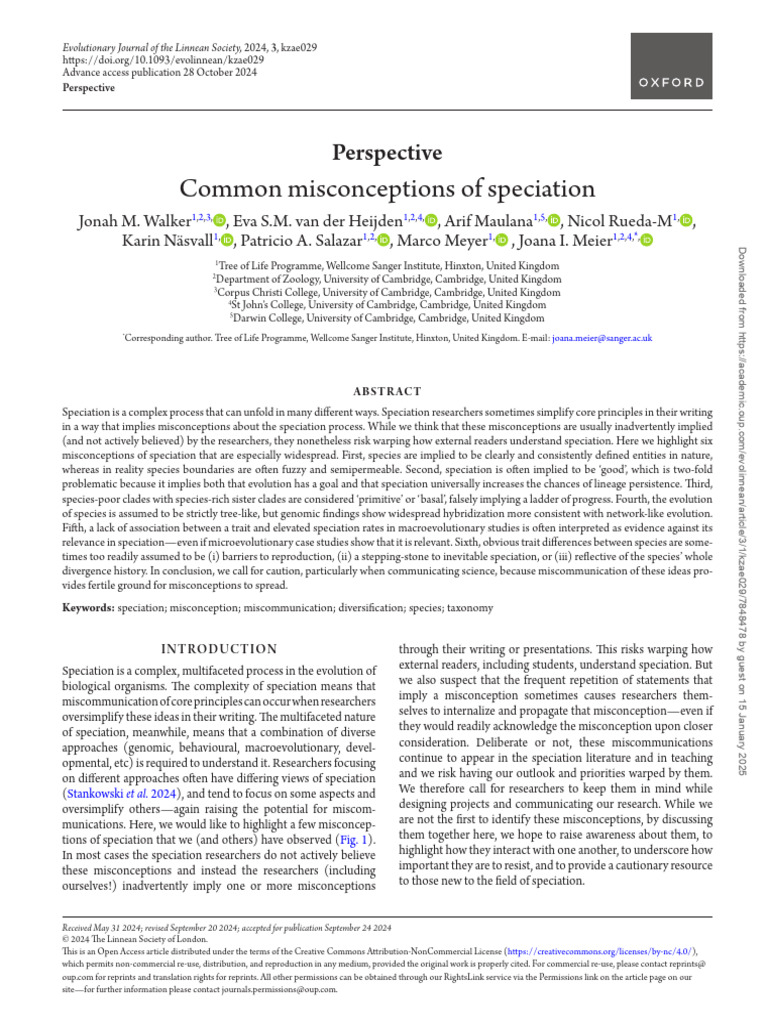 Common Misconceptions of Speciation | PDF | Species | Evolution
