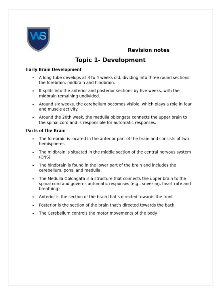Development - Revision Notes | PDF | Schema (Psychology) | Mindset