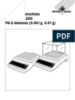 Operating Instructions Mettler Toledo PG-S Balances (0.001 G, 0.01 G)