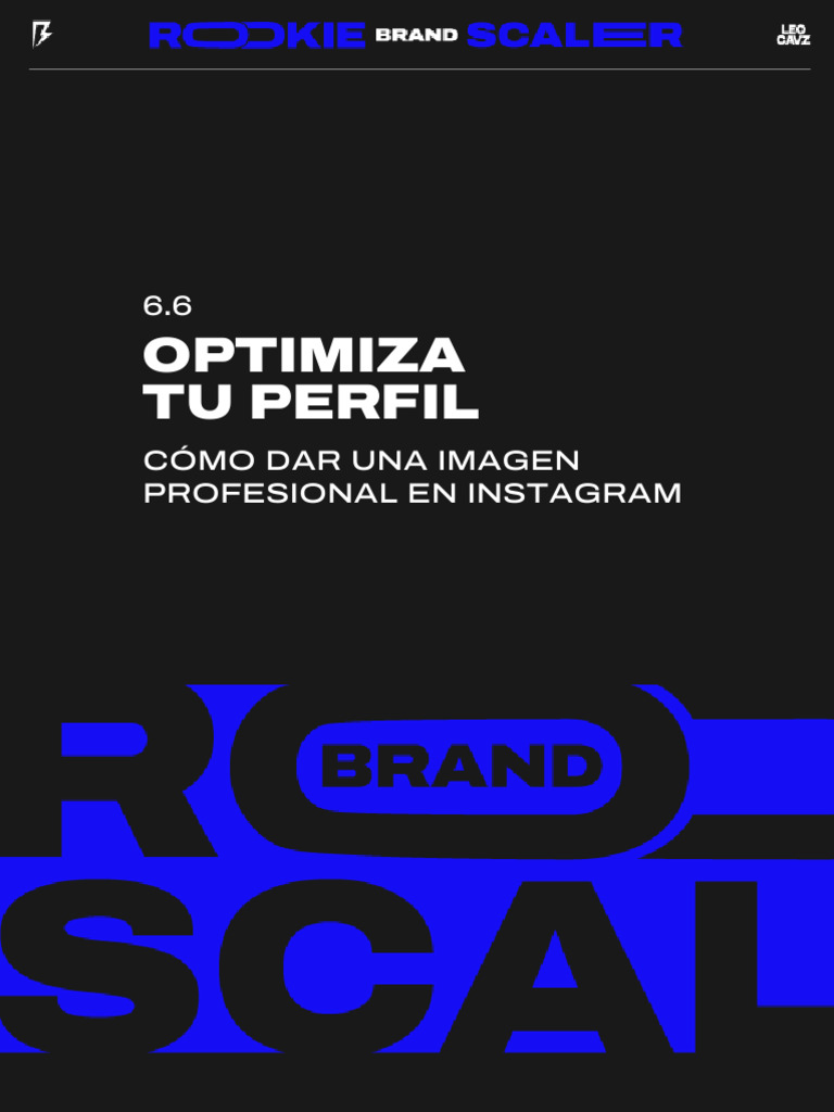 6.6 Optimiza Tu Perfil C Mo Dar Una Imagen Profesional en Instagram | PDF