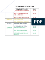 Jadwal Kuliah Semester 6