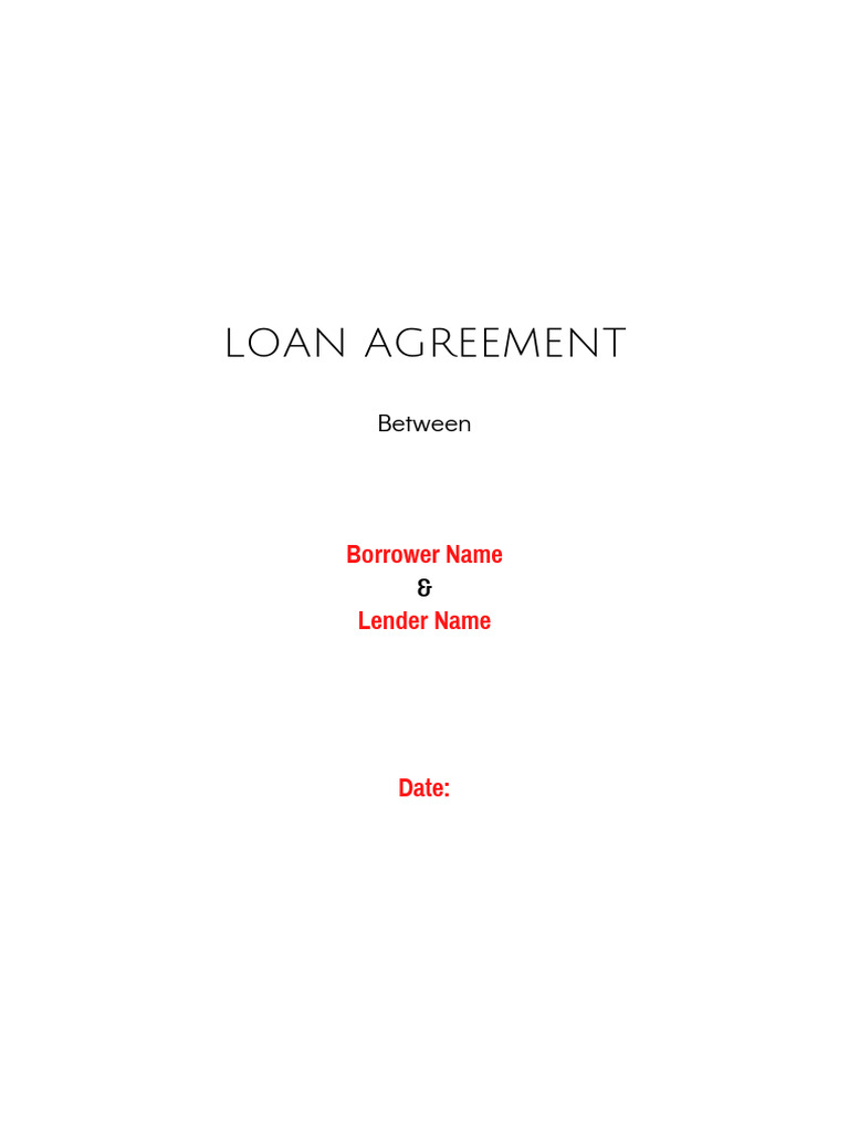 Loan Agreement Template | PDF | Loans | Interest