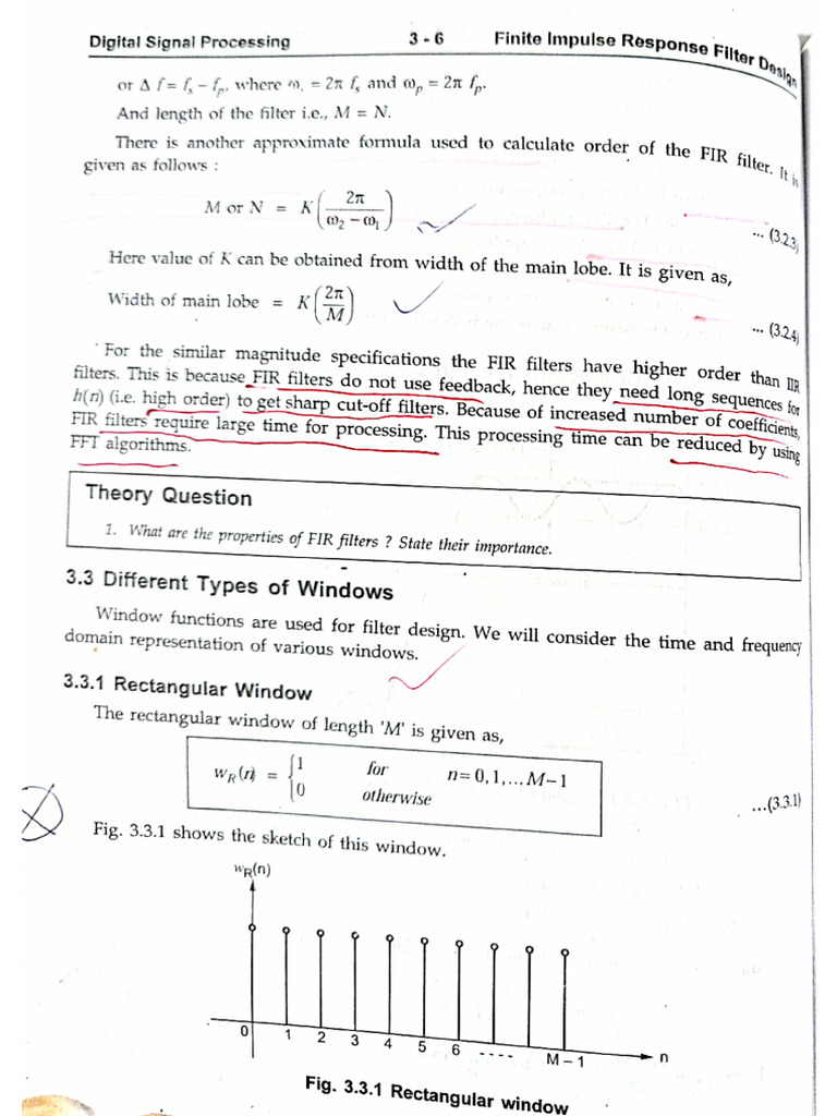 FIR Filter Design & Window Functions | PDF