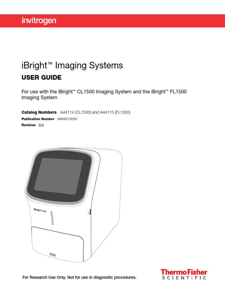MAN0018592 Ibright CL1500 FL1500 UG | PDF | Gel Electrophoresis | Blot ...