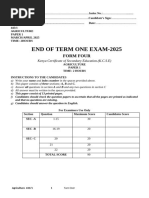 KCSE 2025 CRE Paper 1 Questions | PDF