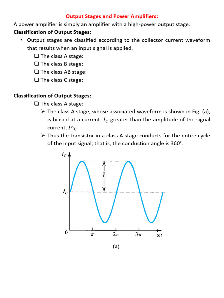 Output Stages of Power Amplifiers | PDF | Amplifier | Electrical ...