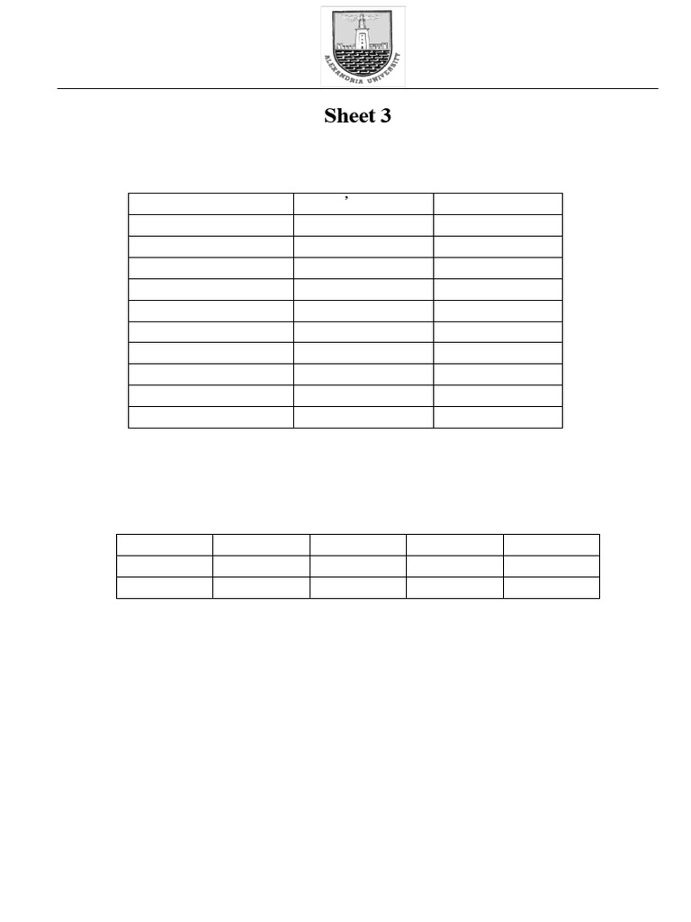 Sheet 3 | PDF