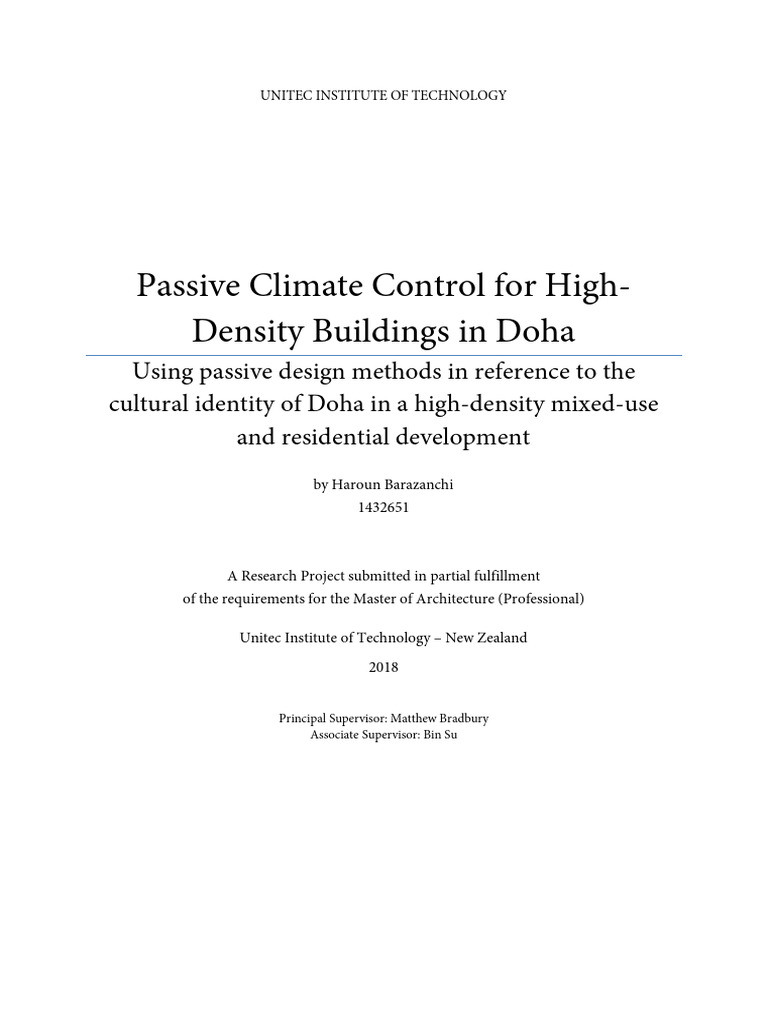 Barazanchi, H. (2018). Passive climate control for high-density ...
