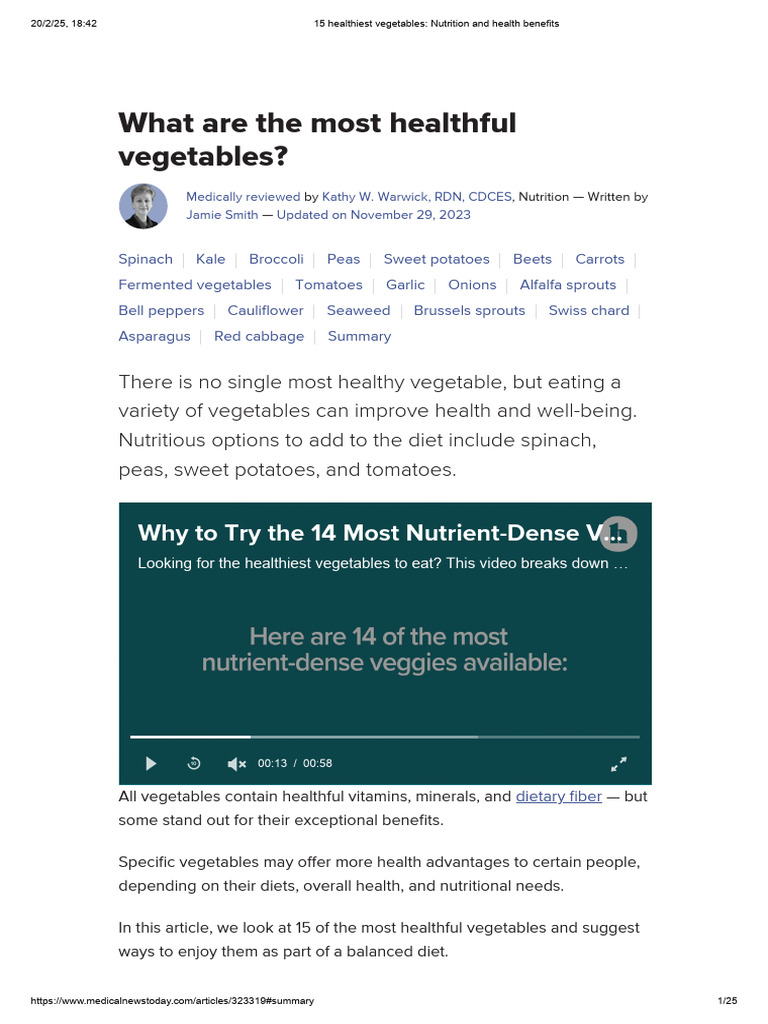20 HEALTHIEST VEGETABLES NUTRITION AND HEALTH BENEFITS visual data 4