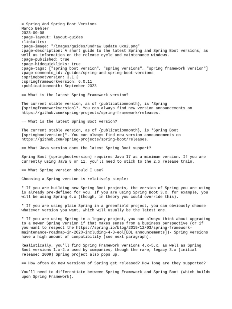 Latest Spring & Spring Boot Guide | PDF | Software Engineering | Software