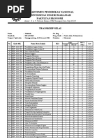 CONTOH TRANSKRIP NILAI SMK