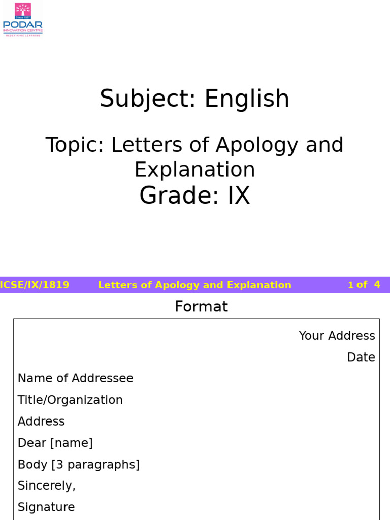 Crafting Effective Apology Letters | PDF