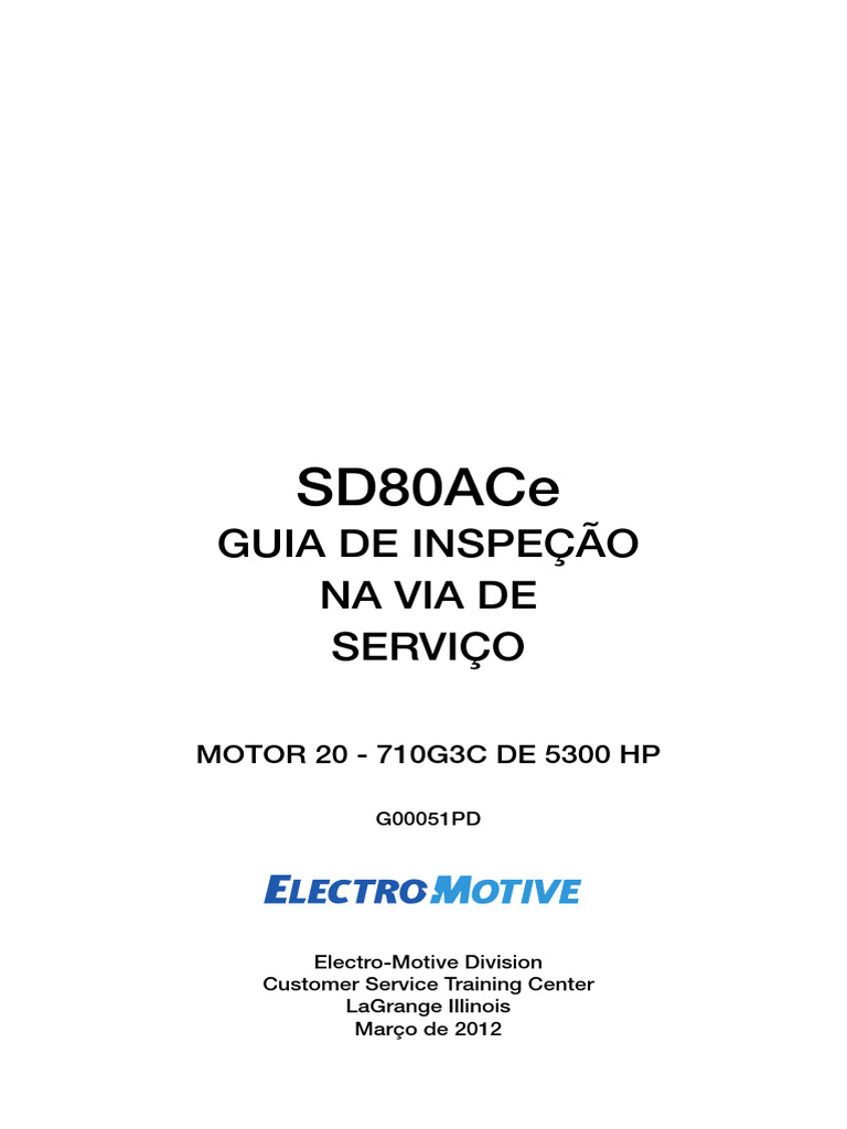 G00051PD - SD80ACe - Service Track Inspection Guide | PDF | Injeção ...