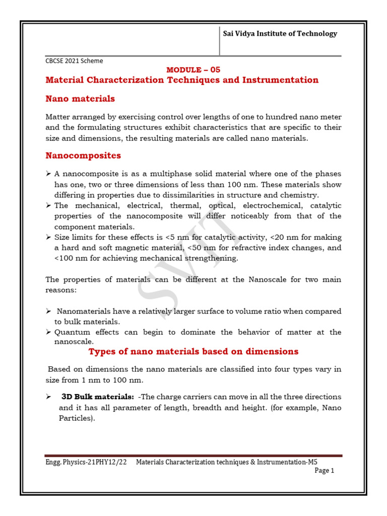 Nanomaterials and Characterization Techniques | PDF | Nanocomposite ...