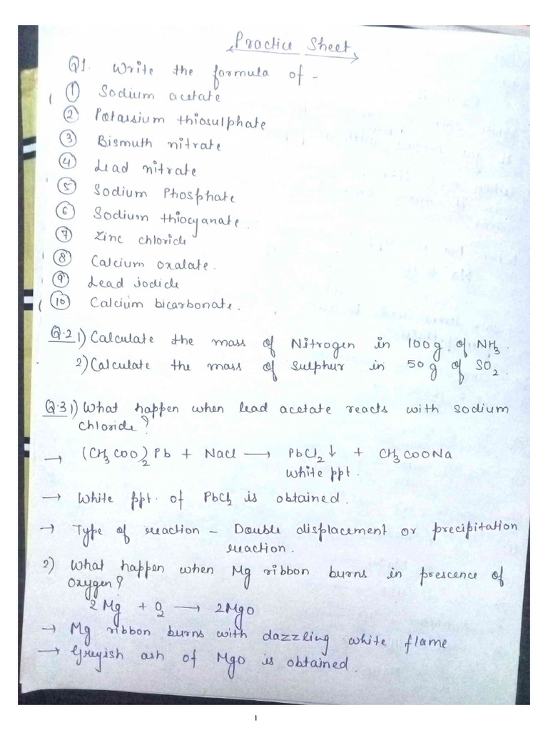 Practice Sheet | PDF