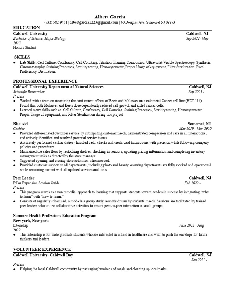 Albert Garcia Resume | PDF