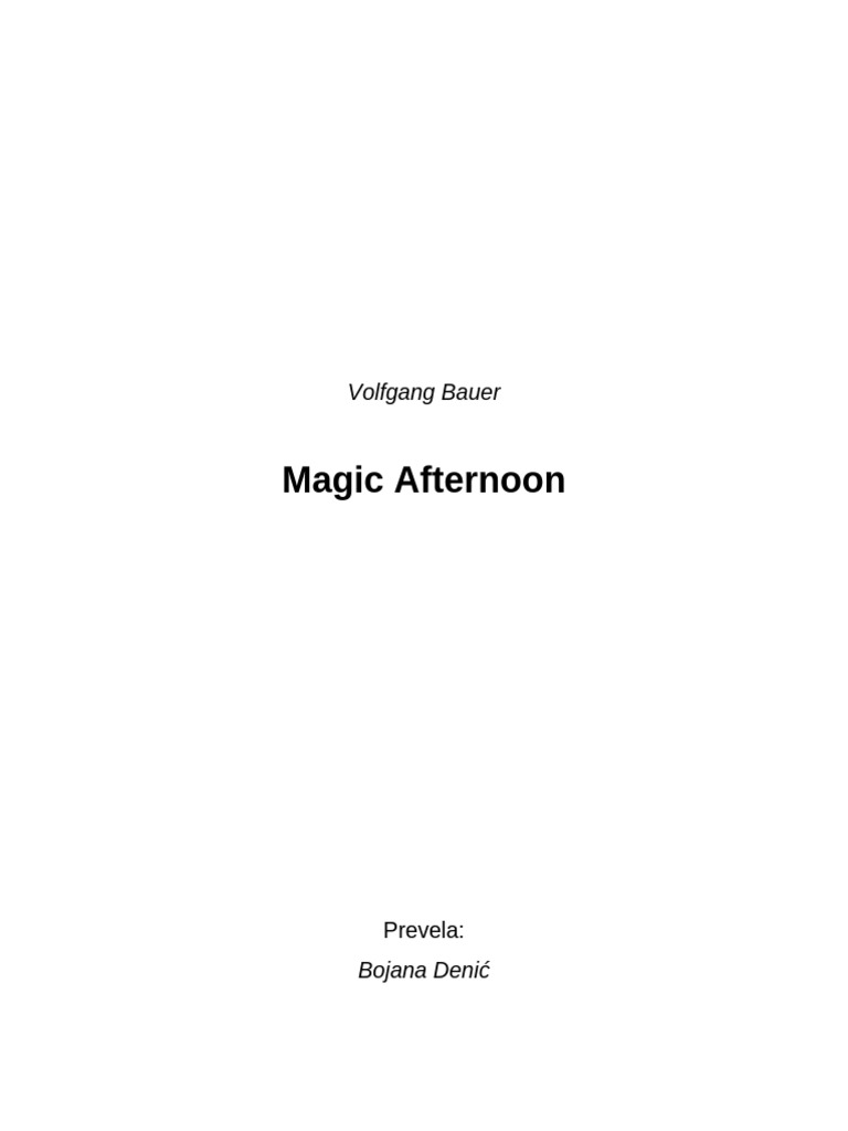 Magic Afternoon | PDF