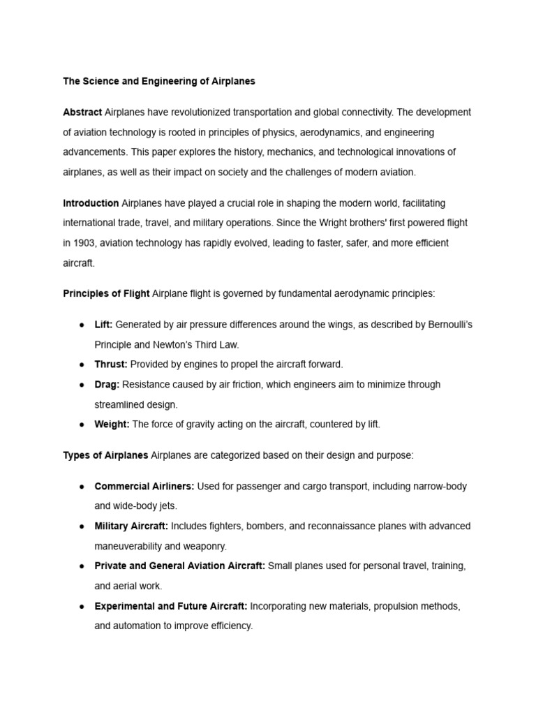 The Evolution and Future of Airplanes | PDF | Airplane | Aircraft