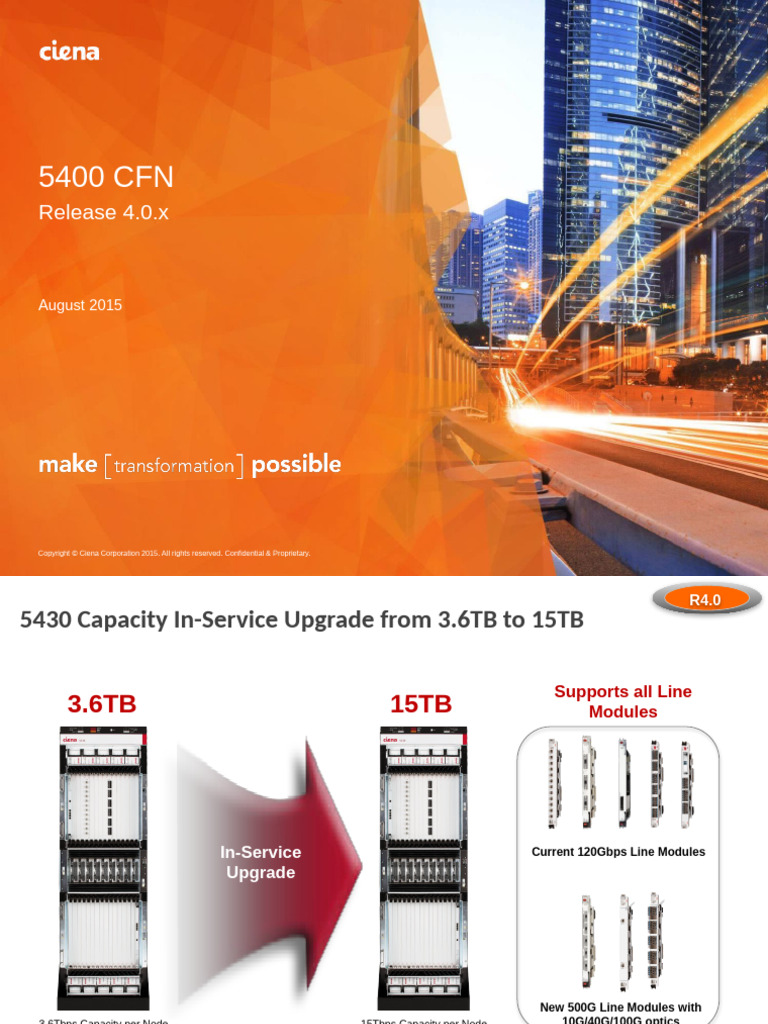 Ciena 5400 R4.0 Upgrade Overview | PDF | Ethernet | Telecommunications ...