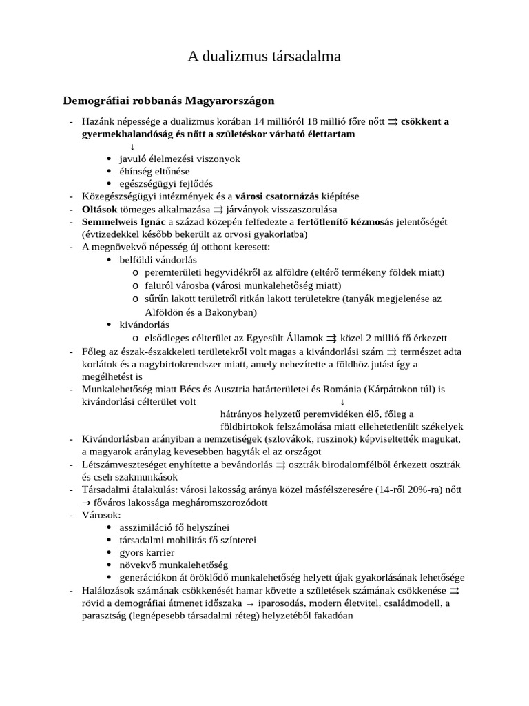 A Dualizmus Társadalma | PDF