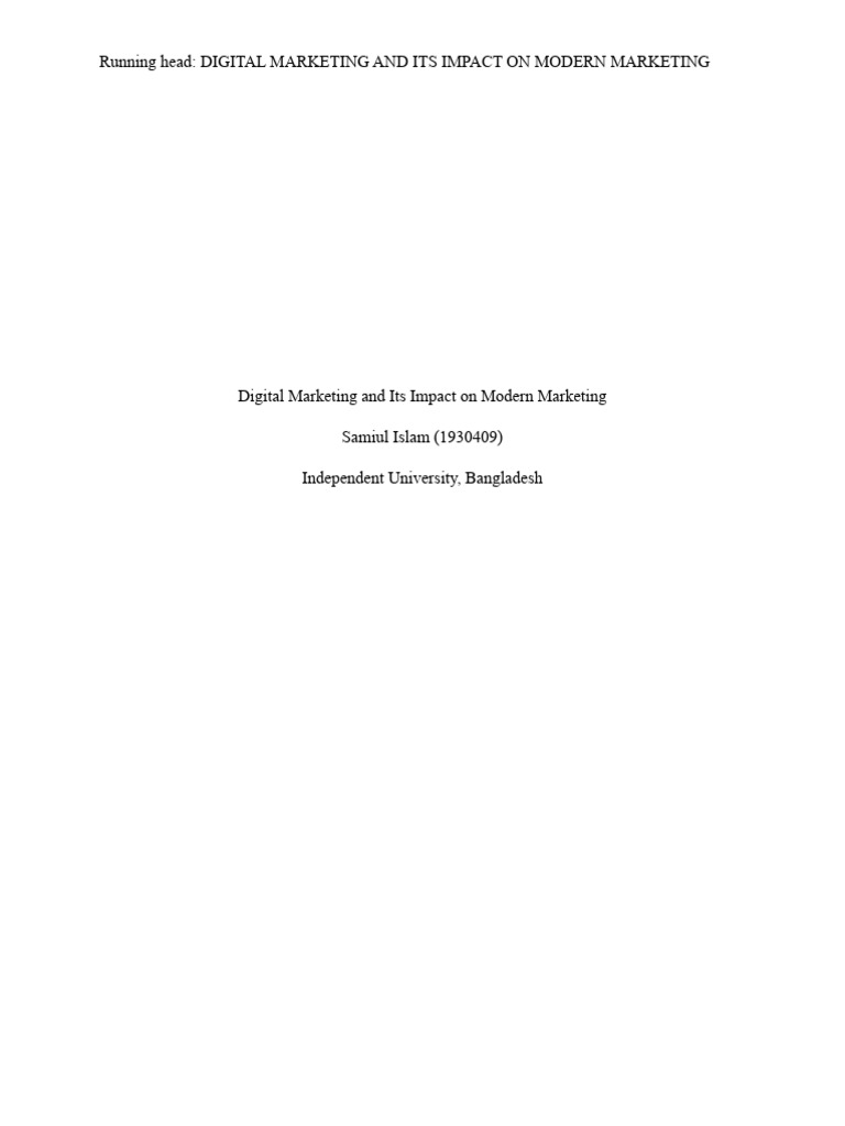 Impact of Digital Marketing Today | PDF | Digital Marketing | Marketing
