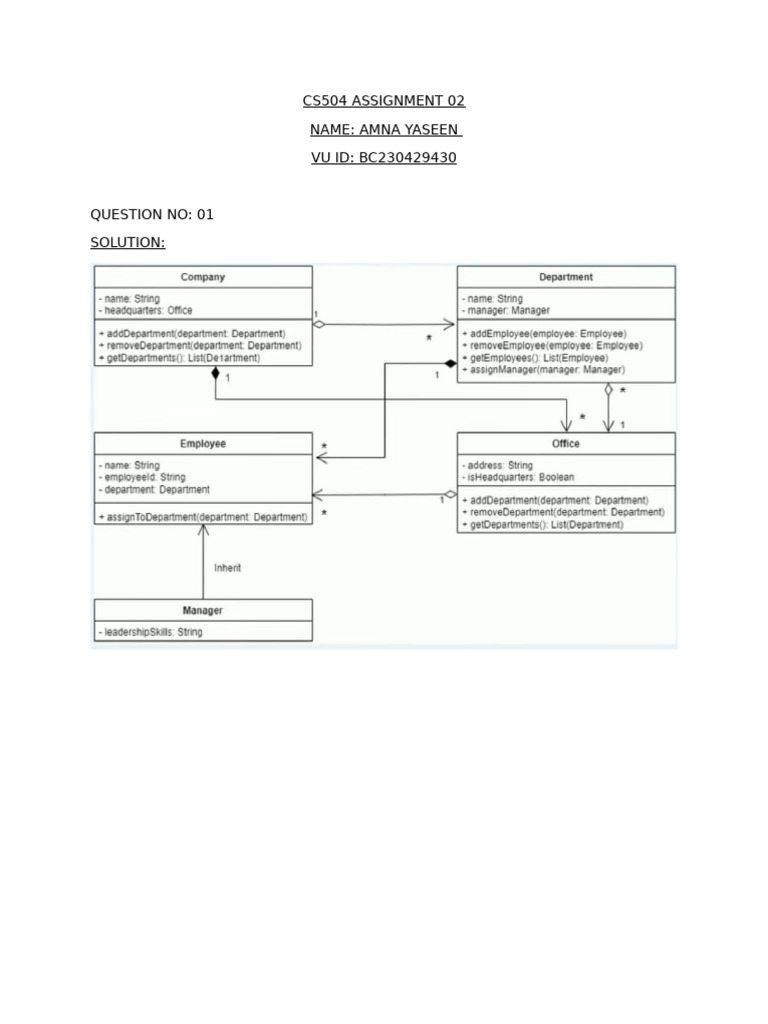CS504 Assignment 02 Solutions by Amna Yaseen | PDF