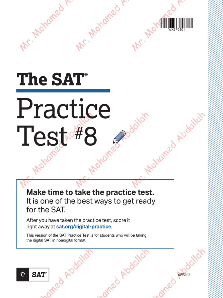 SAT Practice Test #8 - Digital Format | PDF | Mathematics