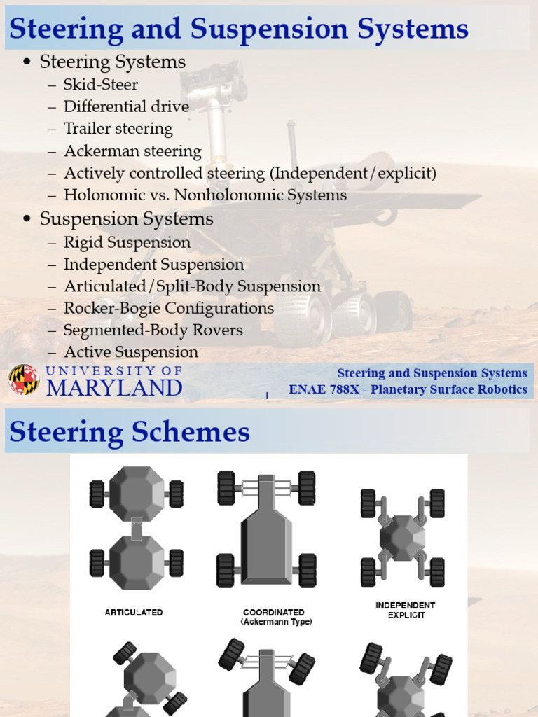 Planetary Robotics: Steering & Suspension | PDF | Rover (Space ...
