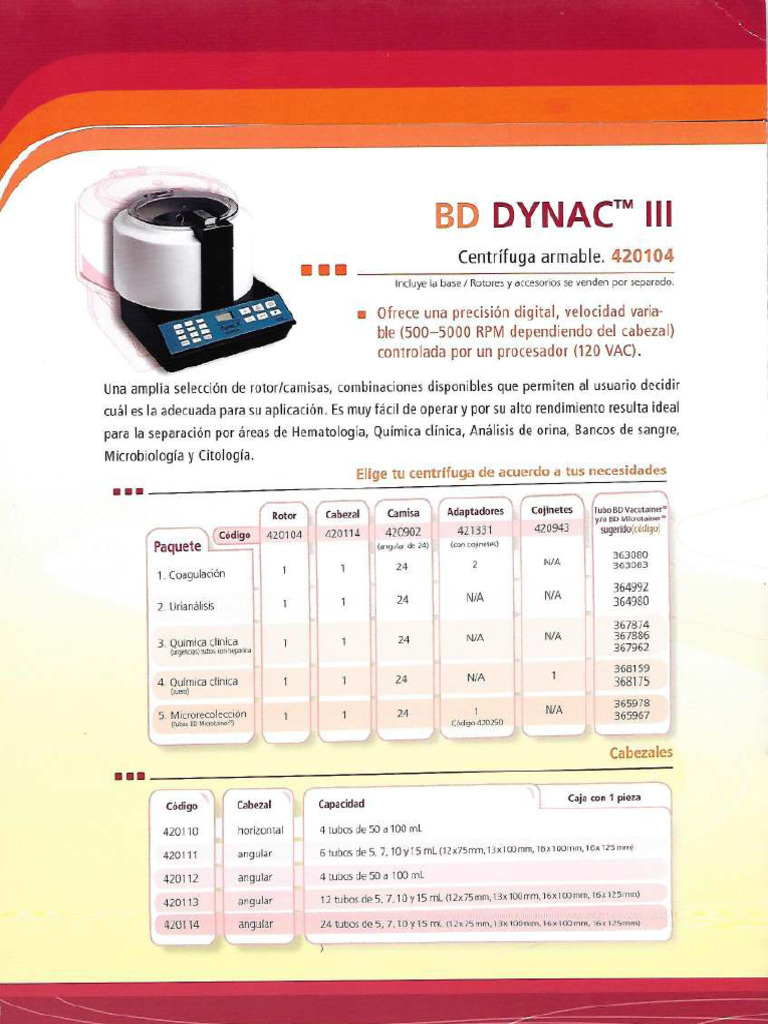 Centrifuga DYNAC III | PDF