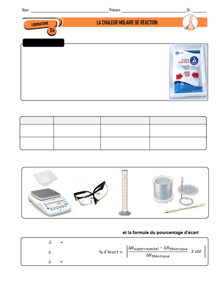 Chaleur Molaire et Neutralisation en Labo 7 | PDF | Réactions chimiques ...