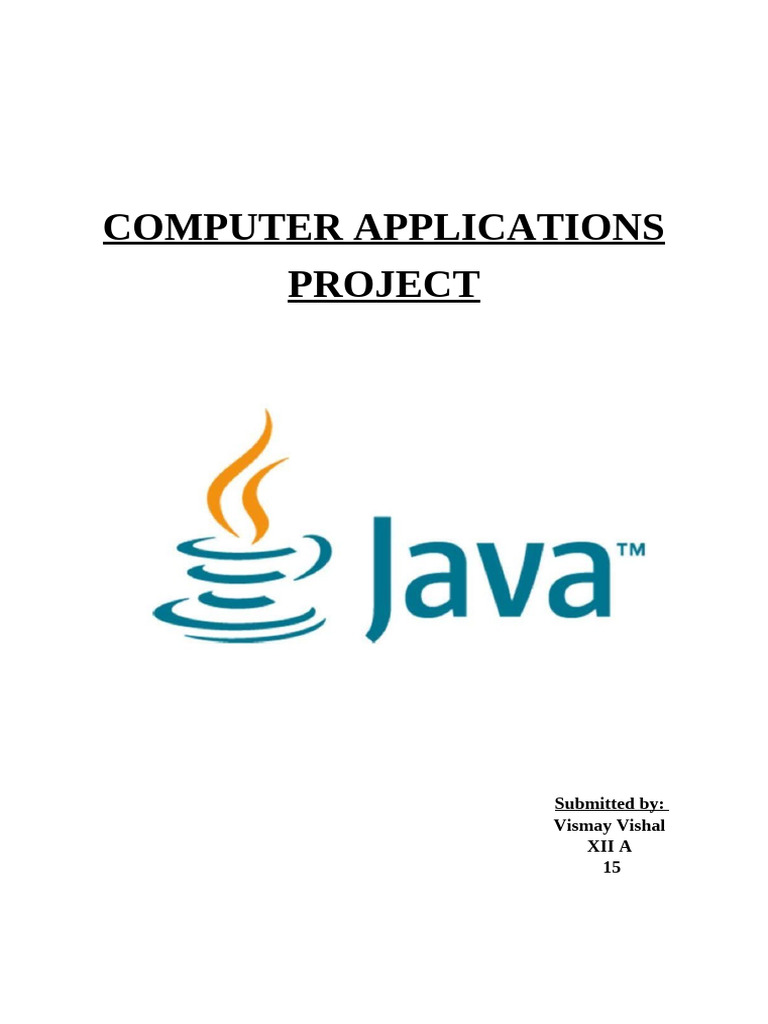 Computer Applications Project by Vismay | PDF