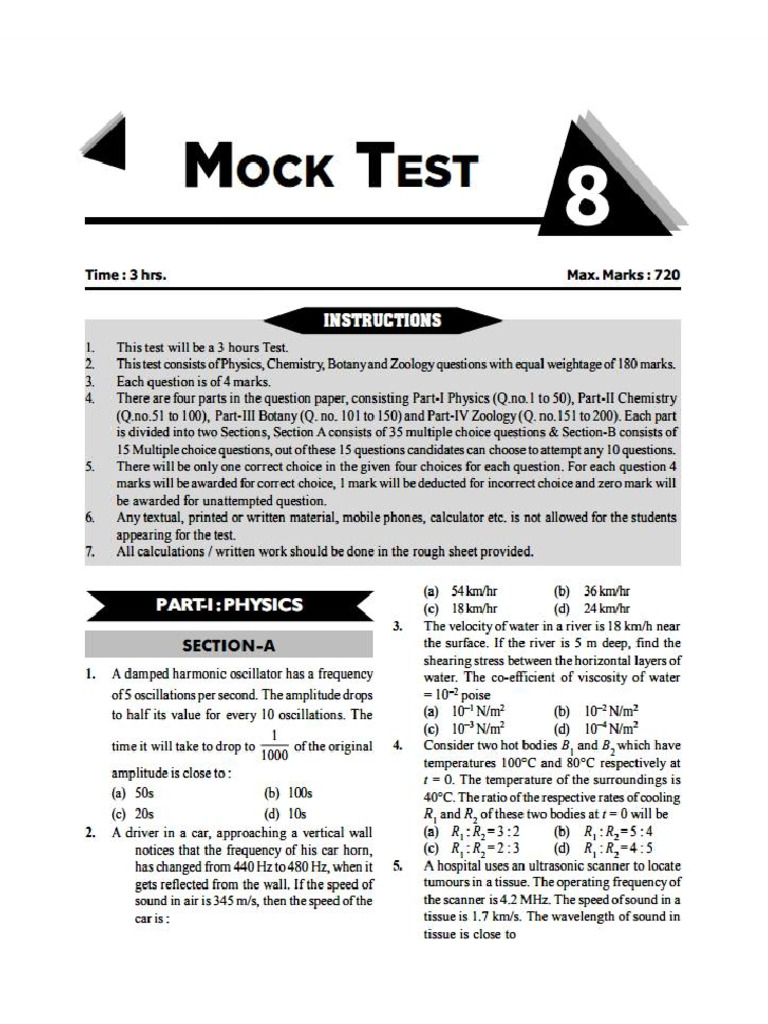 Mock Test 8 Pdf