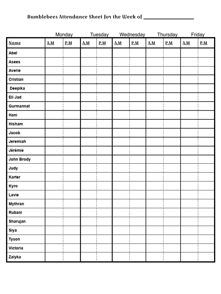 Attendance pdf